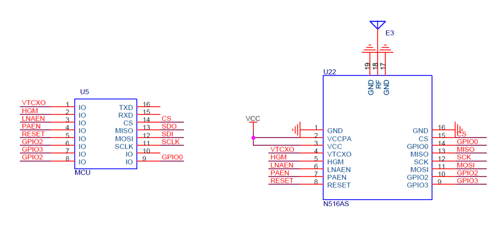 N518AS CC1120 PA module typical application circuit