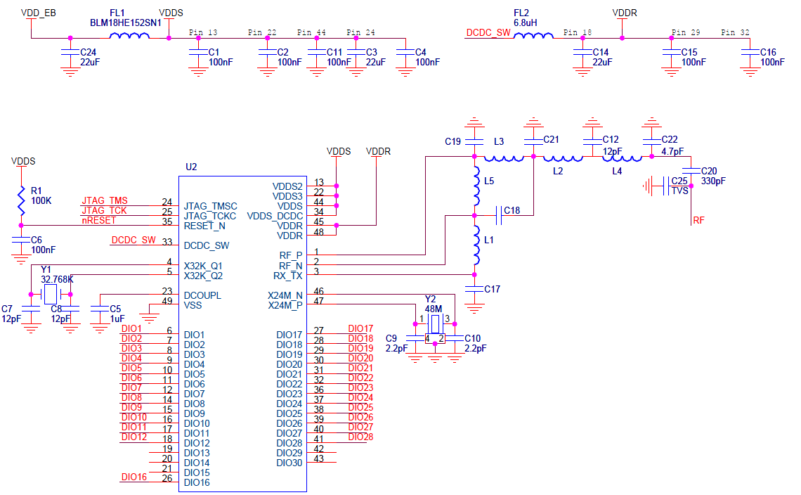 CC1311R3 module RF Circult