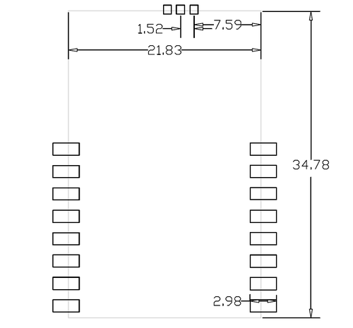 N516AS CC1120 CC1190 module packaging diagram