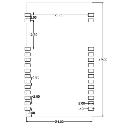 CC1120 Module size,30dBm,UART,RF Module,Narrowband,868MHz,PALNA