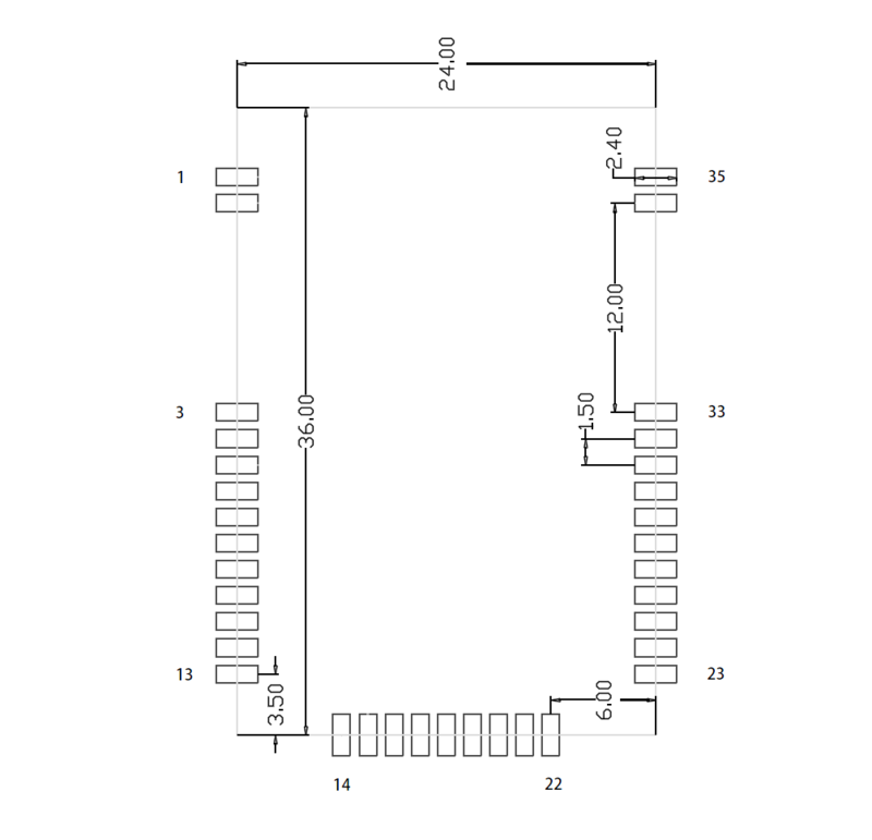 N536ES package size Description